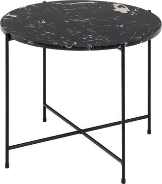 Hellin Mesa De Centro Baja Avila De M&aacute;rmol Negro De 52x40 Cm