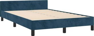 vidaXL Estructura De Cama Sin Colch&oacute;n Terciopelo Azul Oscuro 120x190cm Vidaxl