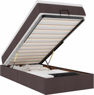 vidaXL Estructura Cama Otomana Colch&oacute;n Tela Marr&oacute;n Oscuro 80x200cm Vidaxl