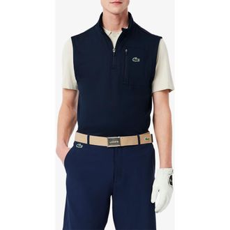 Lacoste Sleeveless Quarter Zip Pullover in Navy Blue at Nordstrom, Size 5