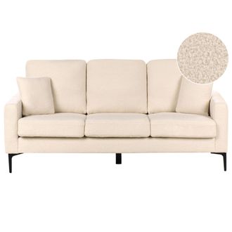 Beliani Beliani - Sof&aacute; 3 Plazas De Boucl&eacute; Asiento Respaldo Acolchado Patas Cojines Moderno Beige Gavle