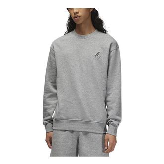 Nike Jordan Air Jordan Embroidered Solid Color Pullover Hoodie Mens Grey DQ7521-091