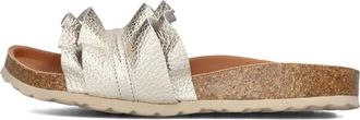 Verbenas Gouden Leren Ruffle Slippers - Dames - Sandalen - Geel - 39 EU - Schoenen