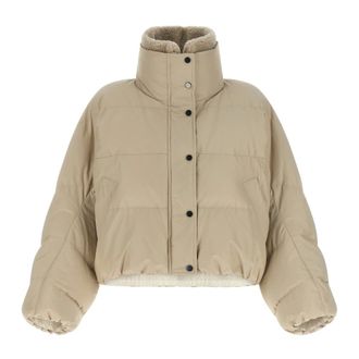 Brunello Cucinelli Cropped Down Jacket - female - Brunello Cucinelli - Winter Jackets - Beige - XS - Jackets