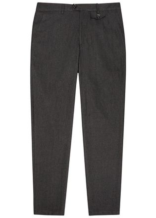 Oliver Spencer Fishtale Herringbone Cotton-blend Trousers - Grey - 36 (W36 / XL)