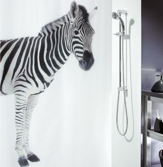 Spirella Duschvorhang »spirella Duschvorhang ZEBRA 180 x 2« Breite 180 cm