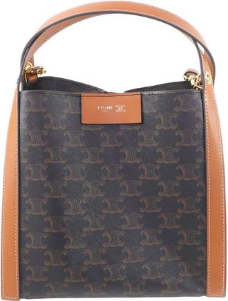 Celine Pre-owned Celine Small Triomphe Coated Canvas Cube Satchel Ladies C40BF03UF7N9IMT0