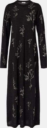 Altuzarra Abito lungo in lana e seta con perline