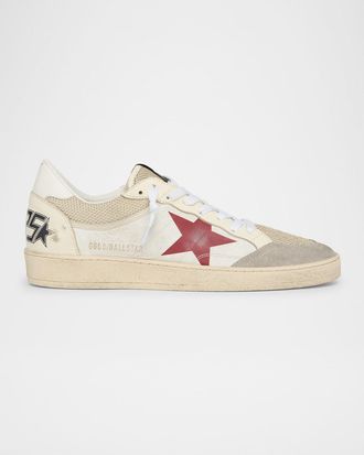 Golden Goose Men & apos;s Ball Star Mesh and Leather Low-Top Sneakers