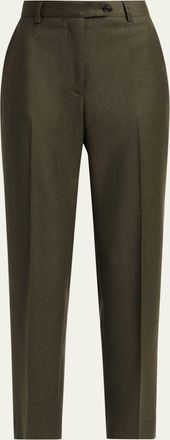 Kiton Shimmer Wool-Blend Straight Trousers