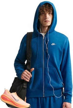 Nike Mens Club Full-Zip Hoodie - Court Blue/Court Blue/Lt Khaki Size 3XL