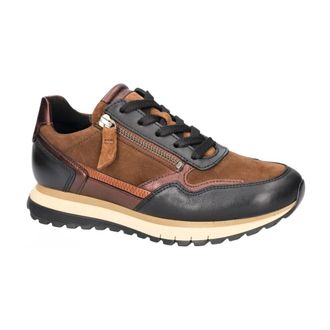Gabor Schoenen, Dames, Bruin, 36 EU, Leer, 76.378.41 Luxe Sneaker met Brede Pasvorm