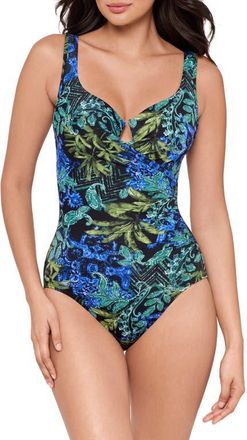 Miraclesuit Gasparilla Escape One-Piece Swimsuit in Black/Multi at Nordstrom, Size 16