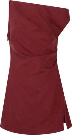 Ronny Kobo Winnie Woven Mini Dress - Burgundy - S (UK8-10 / S)