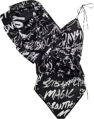 Camilla Gestreept Body met Ruches - Dames - Bodies - Zwart - XS - Polyester - Tops