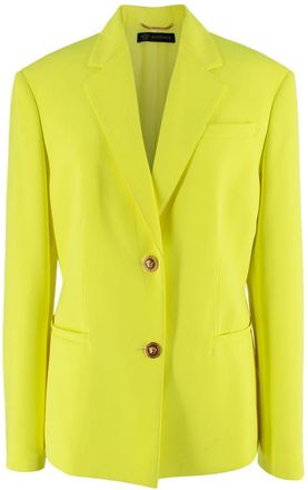 Versace Neon Yellow Single Breasted Blazer Size L