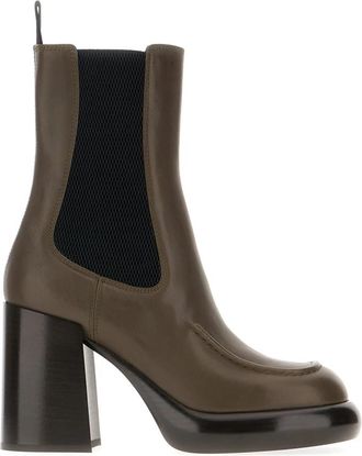 Burberry Modieuze laarzen voor stijlvolle outfits - Dames - Laarzen met Hak - Grijs - 40 EU - Leer - Schoenen