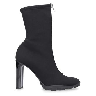 Alexander McQueen Alexander McQueen, Heeled Boots, female, Black, Size: 8 US Slim Tread Rubber Ankle Boots