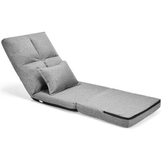 Costway Costway - Sof&aacute; De Suelo Con Respaldo Ajustable Silla Plegable Con Funci&oacute;n Reclinable Y Coj&iacute;n Lumbarde Asiento Meditaci&oacute;n Carga Hasta 100kg (negro)