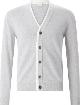 Eleventy Cardigan - Heren - Vesten - Grijs - M - Katoen - Truien & Vesten