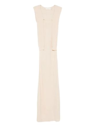 Aya Muse Vao mouwloze maxi-jurk - Beige