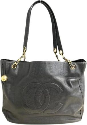 Chanel Pre-owned Tote Bags, female, Black, Size: ONE SIZE Pre-owned Leather Tote Bag