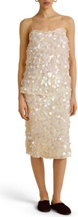 Marina Moscone Paillette Tubino in Ivory at Nordstrom, Size 10