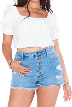 Show me your Mumu Jessie Top In White Linen