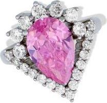 Savvy Cie Jewels Pink Cubic Zirconia Crown Halo Ring in White at Nordstrom Rack, Size 8