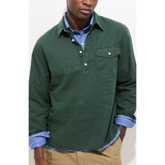 Alex Mill Carter Linen & Cotton Popover Shirt in Pine Grove at Nordstrom, Size Xx-Large