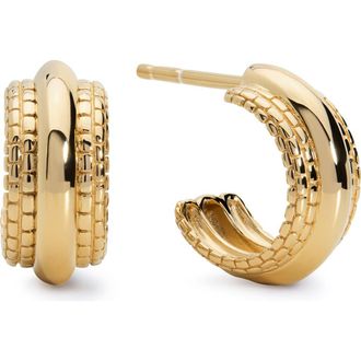 Monica Vinader Heirloom Bold Huggie Earrings in 18K Gold Vermeil at Nordstrom