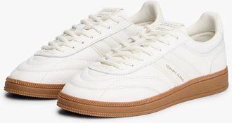 Tommy Hilfiger Womens Tommy Jeans Leather Skater Sneaker - Ecru - US 8.5 / EU 39