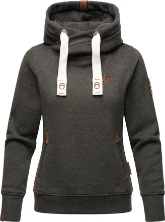Navahoo Dames Hoodie Namikaa - Warme Trui met Hoge Kraag & Kunstleren Details