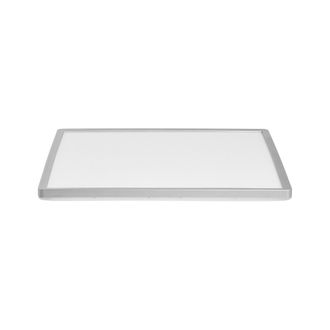 Beliani L&aacute;mpara Led Cuadrada Empotrada En El Techo Plaf&oacute;n Con Mando A Distancia 42 Cm Plateado Tivora