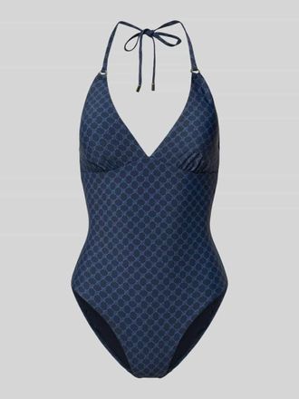 Joop Neckholder-Badeanzug mit Logo-Muster Modell Cortina Beach in Dunkelblau, Gr&ouml;&szlig;e 36