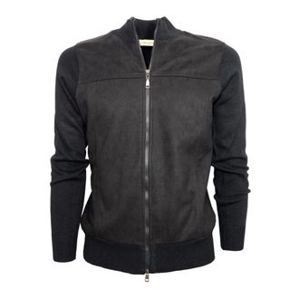 Cashmere Company Jassen - Heren - Leren en Su&egrave;de Jassen - Zwart - 3XL - Wol - Jassen