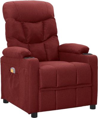 vidaXL Sill&oacute;n De Masaje De Tela Rojo Tinto Vidaxl