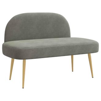 vidaXL Banco Tapizado Con Respaldo Gris Claro 110 X 60 X 76 Cm Vidaxl
