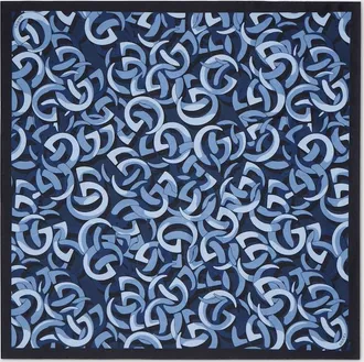 Gucci Printed Silk Pocket Square, Blue