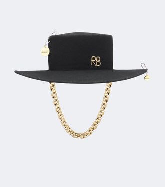 Ruslan Baginskiy Fedora de lana con cadena