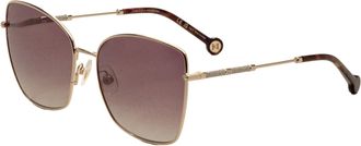Carolina Herrera Womens 59 mm Rose Gold Sunglasses