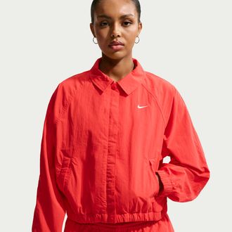 Nike Womens Nike Sportswear Oversized Coaches Jacket in Red | IF0212-696