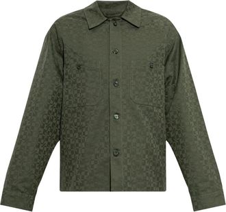 Kenzo Monogram Shirt - Heren - Casual Overhemden - Groen - M - Katoen - Overhemden