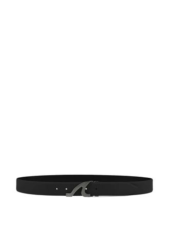 Paul & Shark logo-buckle leather belt - men - Bovine Leather (top grain) - 110 - Black