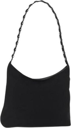 Ferragamo Pre-owned Shoulder Bags, female, Black, Size: ONE SIZE Pre-owned Canvas Shoulder Bag