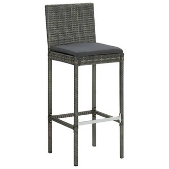 Berkfield Home Comfortable 5 Piece Garden Bar Set with Cushions Poly Rattan Grey