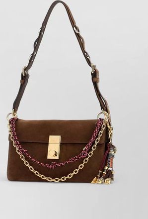 Prada suede soft sound small chain shoulder bag