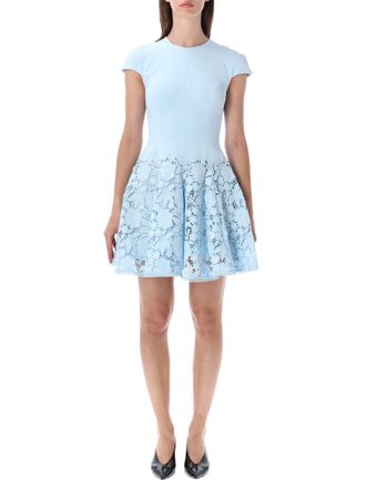 Self Portrait Crepe Lace Mini Dress