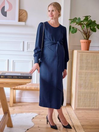 Vertbaudet Robe longue de grossesse effet drap&eacute; marine