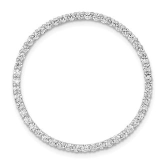 Diamond2Deal 14K White Gold Lab Grown Diamond Circle Pendant (1ct, VS, G-H)